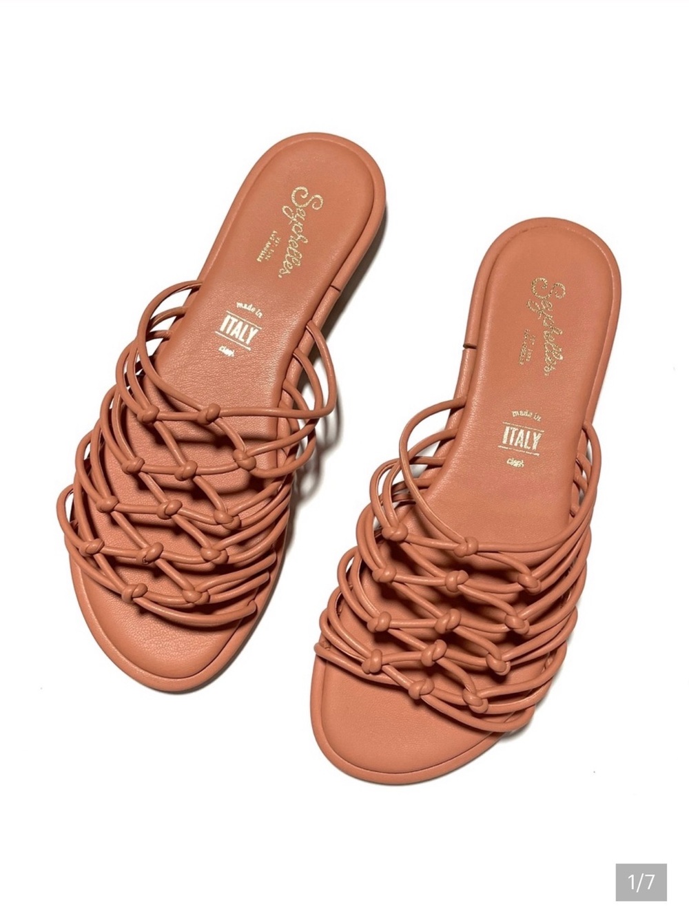Seychelles Terracotta Knotted Italian Slide Sandals